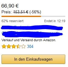 Reservierung Blitzangebot