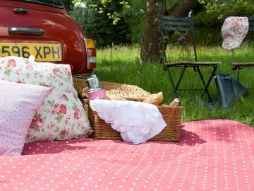 Picknick-Strand Decke rot